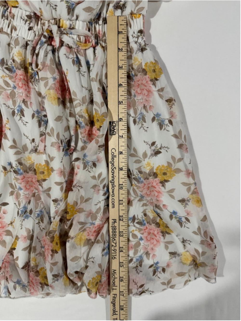 Mi Ami Francesca’s Floral Mini Dress XS Flutter Sleeve Smocked Waist Cottagecore - Picture 7 of 9